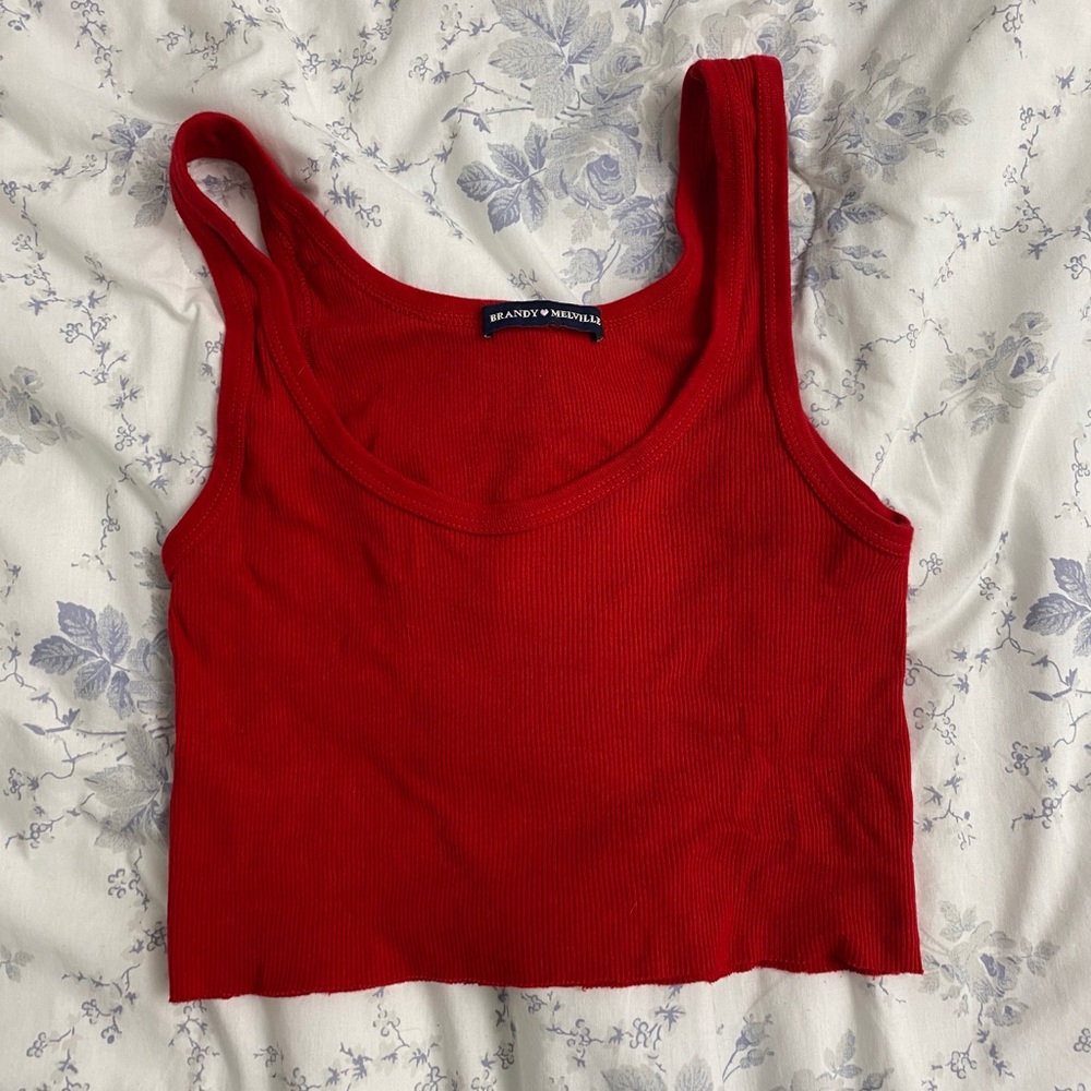 Brandy Melville Cute Cropped Red Tank Top